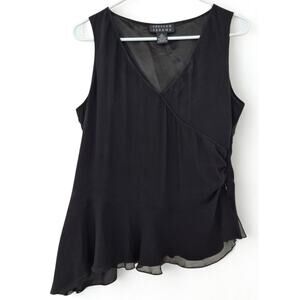 SPENSER JEREMY Womans Top Sz M Whimsigoth Fairy Grunge Romantic Asymmetric Silk